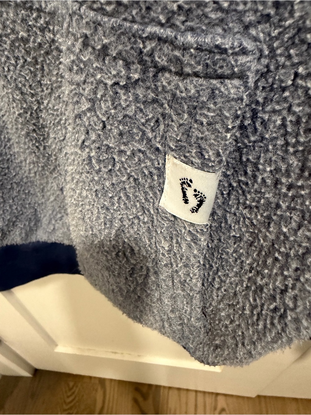 BlankedBlend Men's Blue Sherpa Hooded Pullover - Cozy Everyday Hoodie - Picture 3 of 6